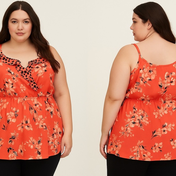 Torrid Orange Ruffled Camisole Top - Picture 1 of 7